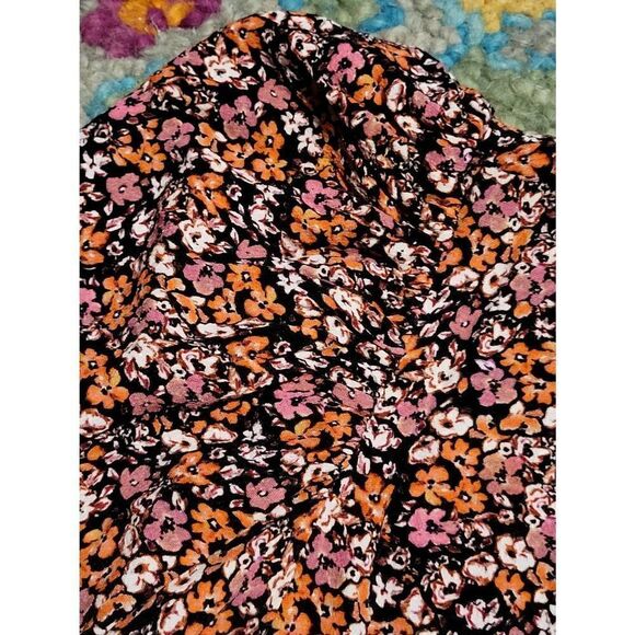 The Kooples Short Printed Dress Gathered Sleeves Floral Women's Small - Picture 4 of 6